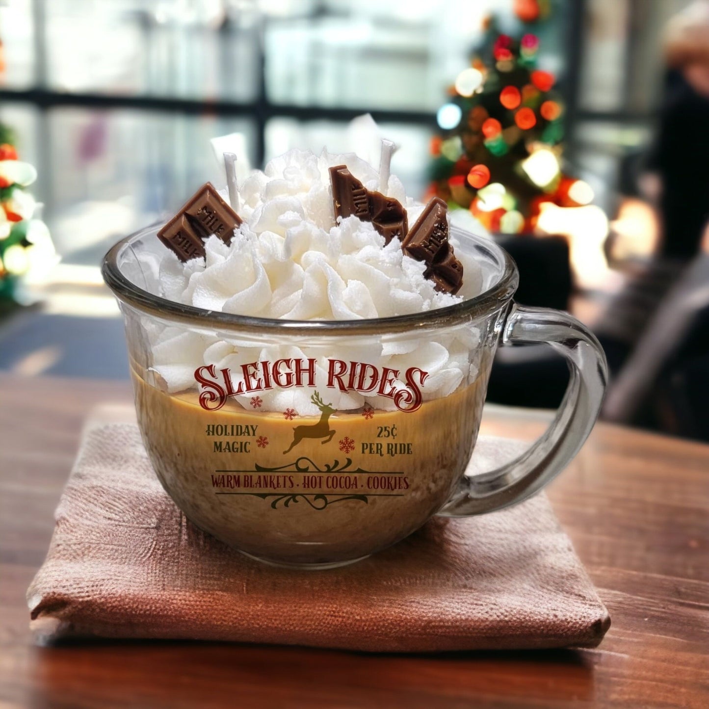 Hot Cocoa theme scented soy wax candle