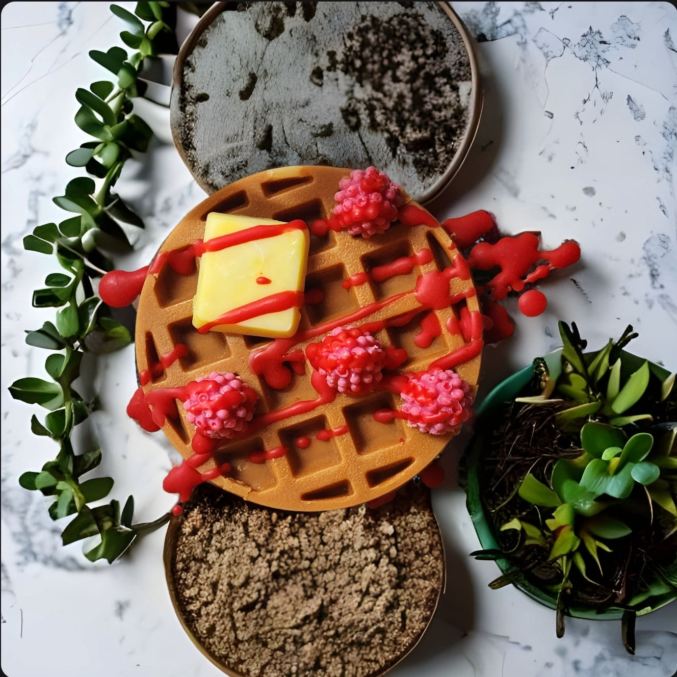 Strawberry Waffle Wax Melt in Bakery Box