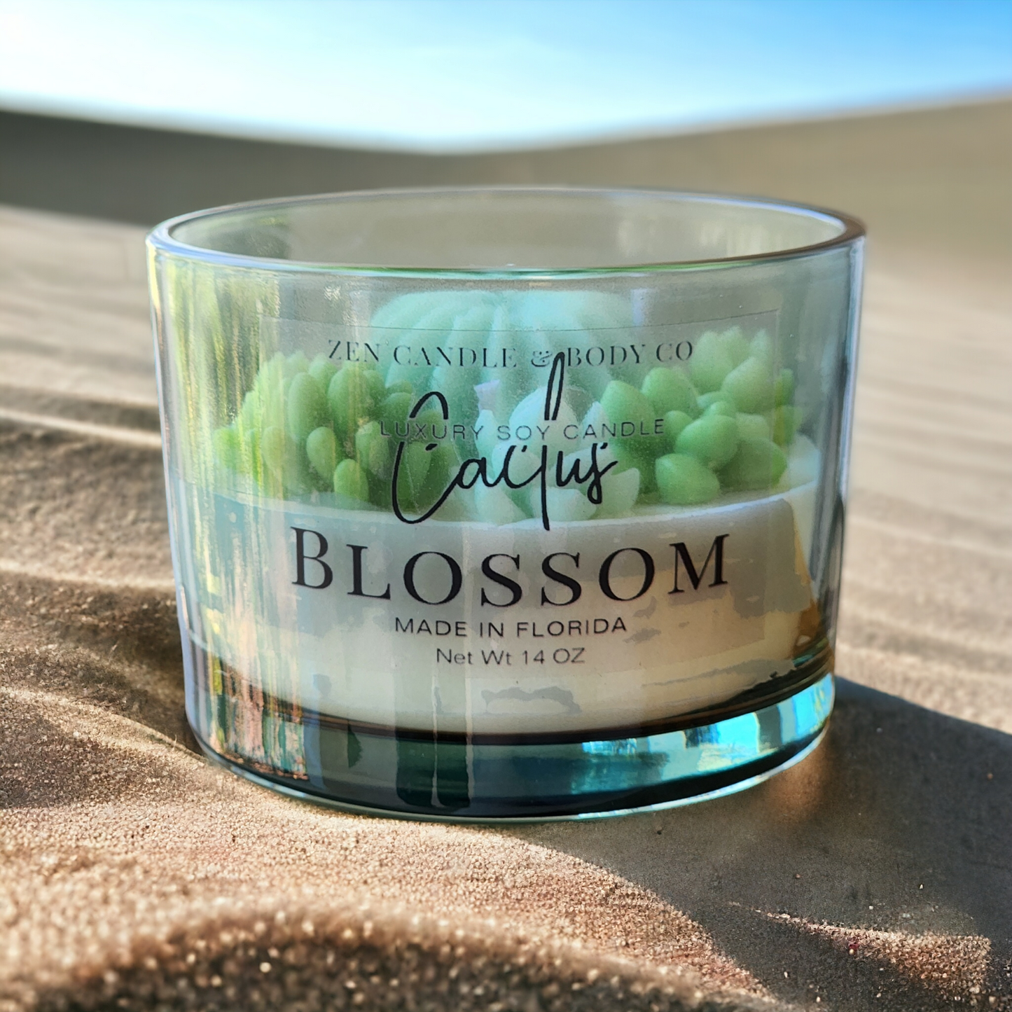 Succulent Scented Soy Wax Candle (Green)