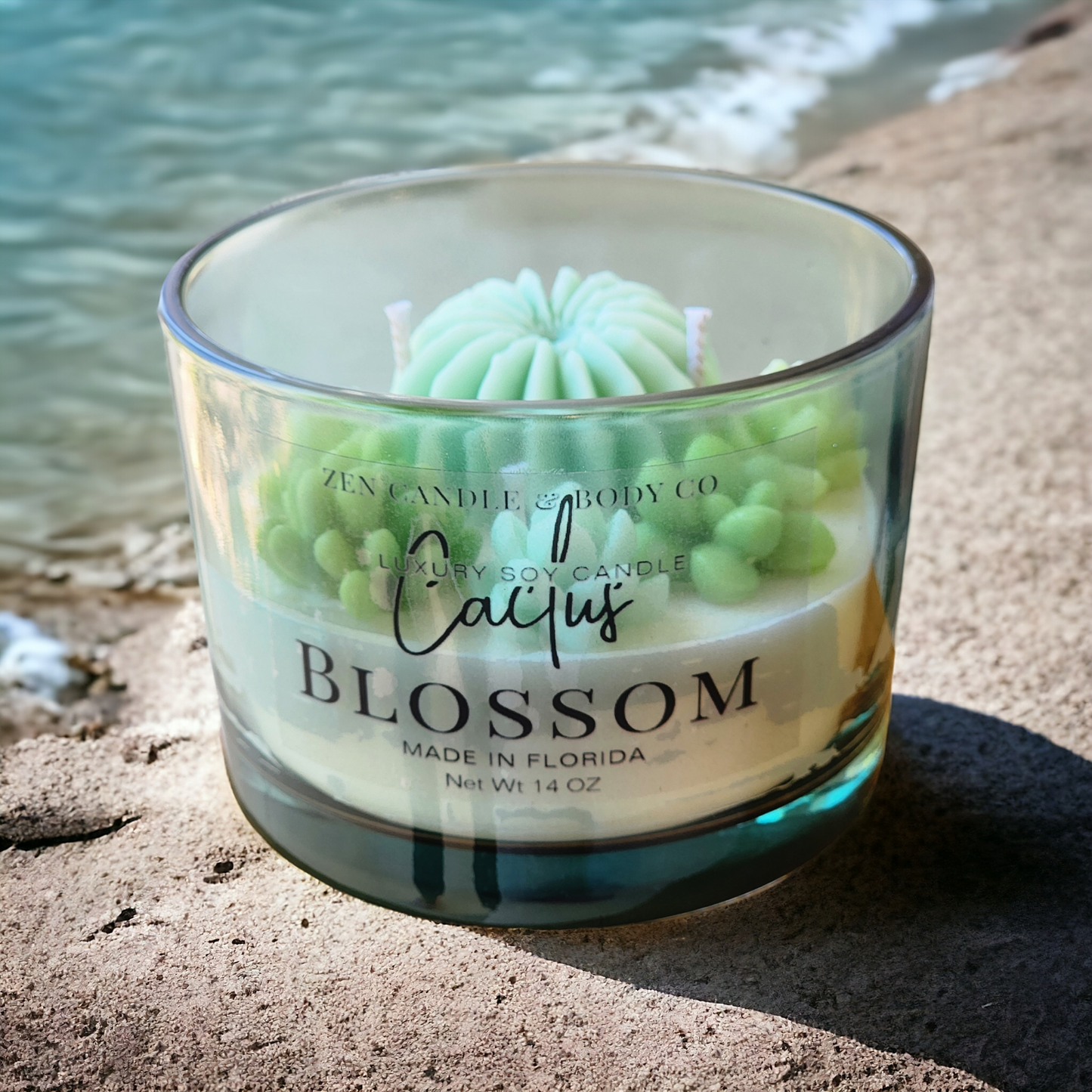 Succulent Scented Soy Wax Candle (Green)