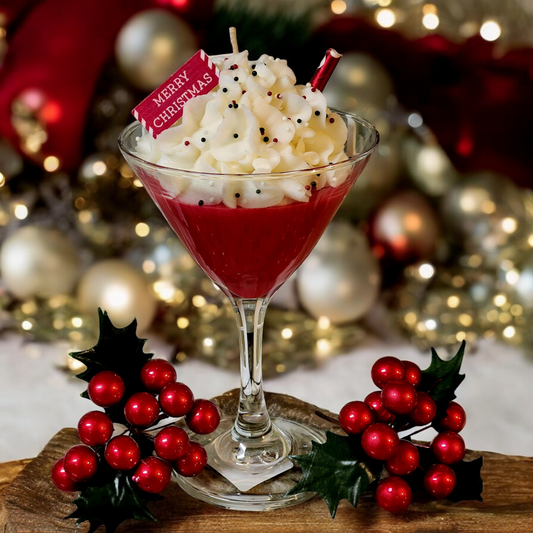 Holiday Cheer Martini theme soy wax candle