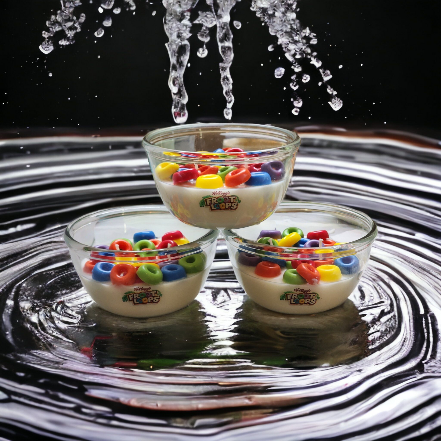 Froot loops scented soy wax candle in bowl