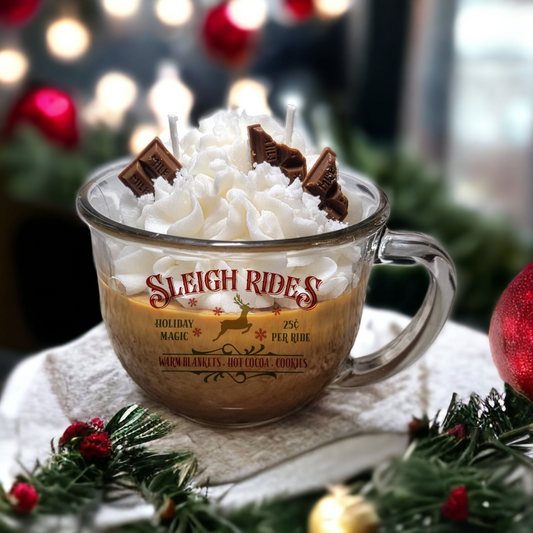 Hot Cocoa theme scented soy wax candle