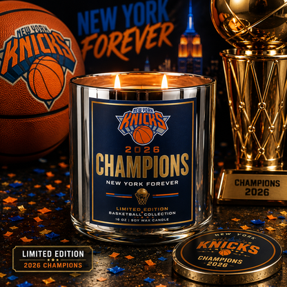 New York Basketball Champions 2026 Candle | Championship Fan Gift | Limited Edition Sports Candle | New York Knicks Merch