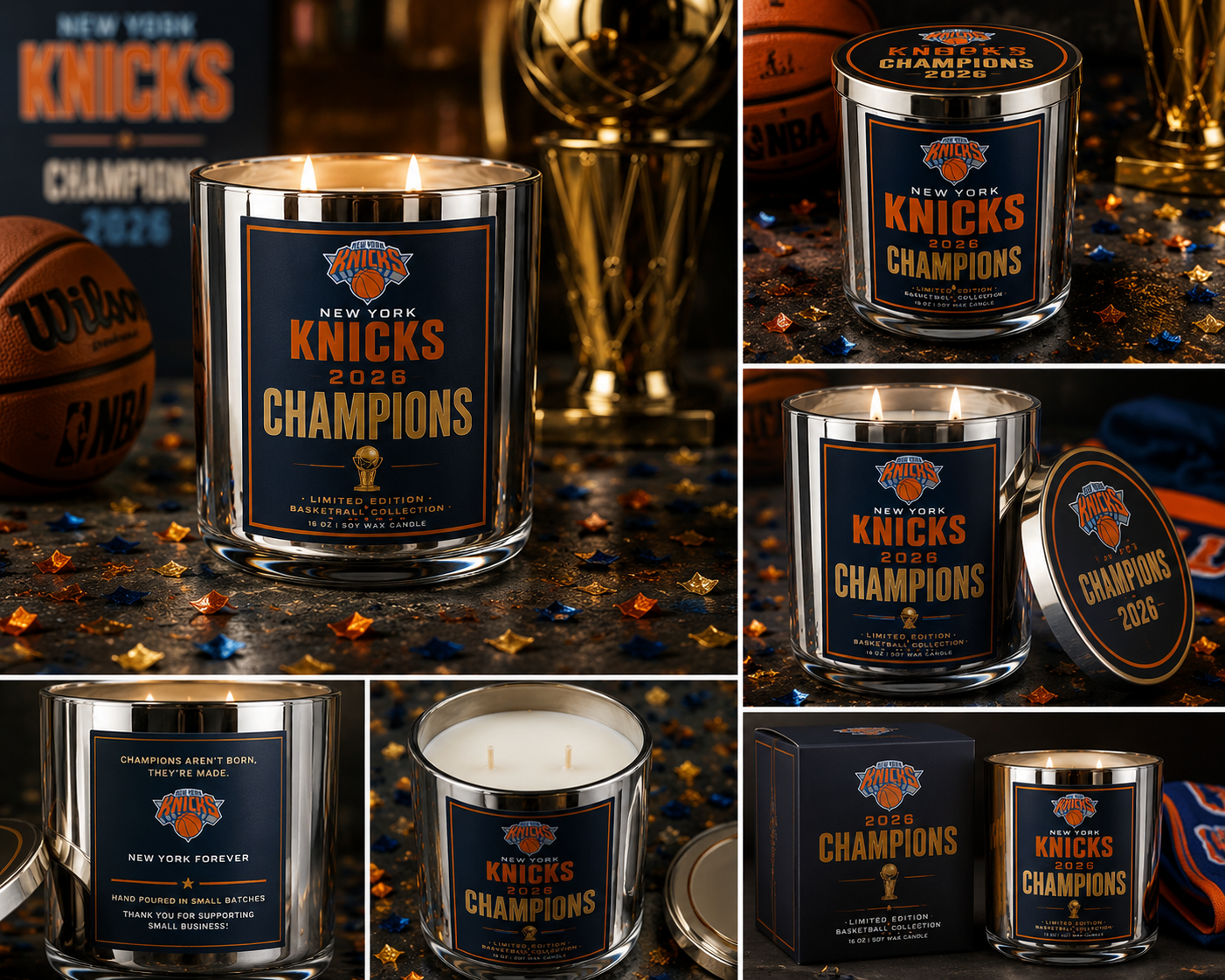 New York Basketball Champions 2026 Candle | Championship Fan Gift | Limited Edition Sports Candle | New York Knicks Merch