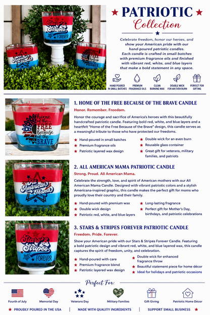 Patriotic Collection Candle Set | Hand-Poured Americana Candles
