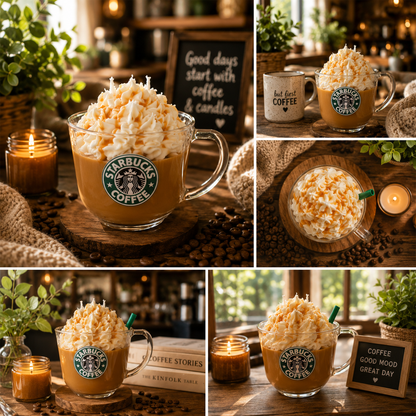 starbucks cafe theme scented soy wax candle