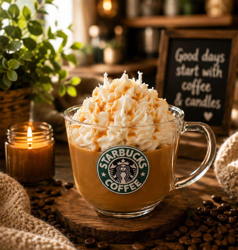 starbucks cafe theme scented soy wax candle