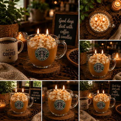 starbucks cafe theme scented soy wax candle