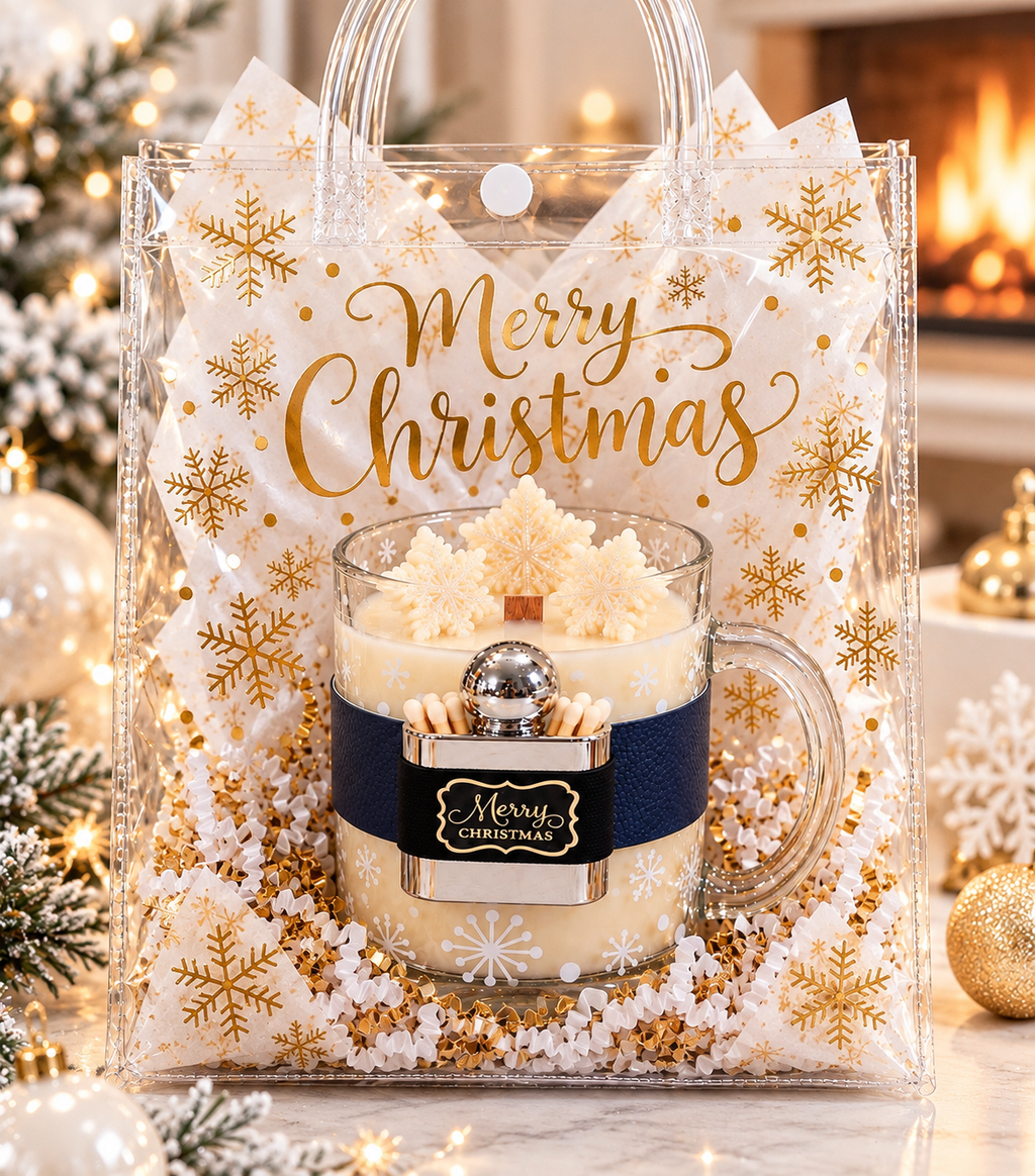 Christmas Flask Soy Wax Candle In Giftbag