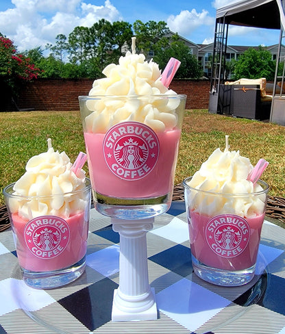 Cafe Pink Drink Frappe theme scented soy wax candle