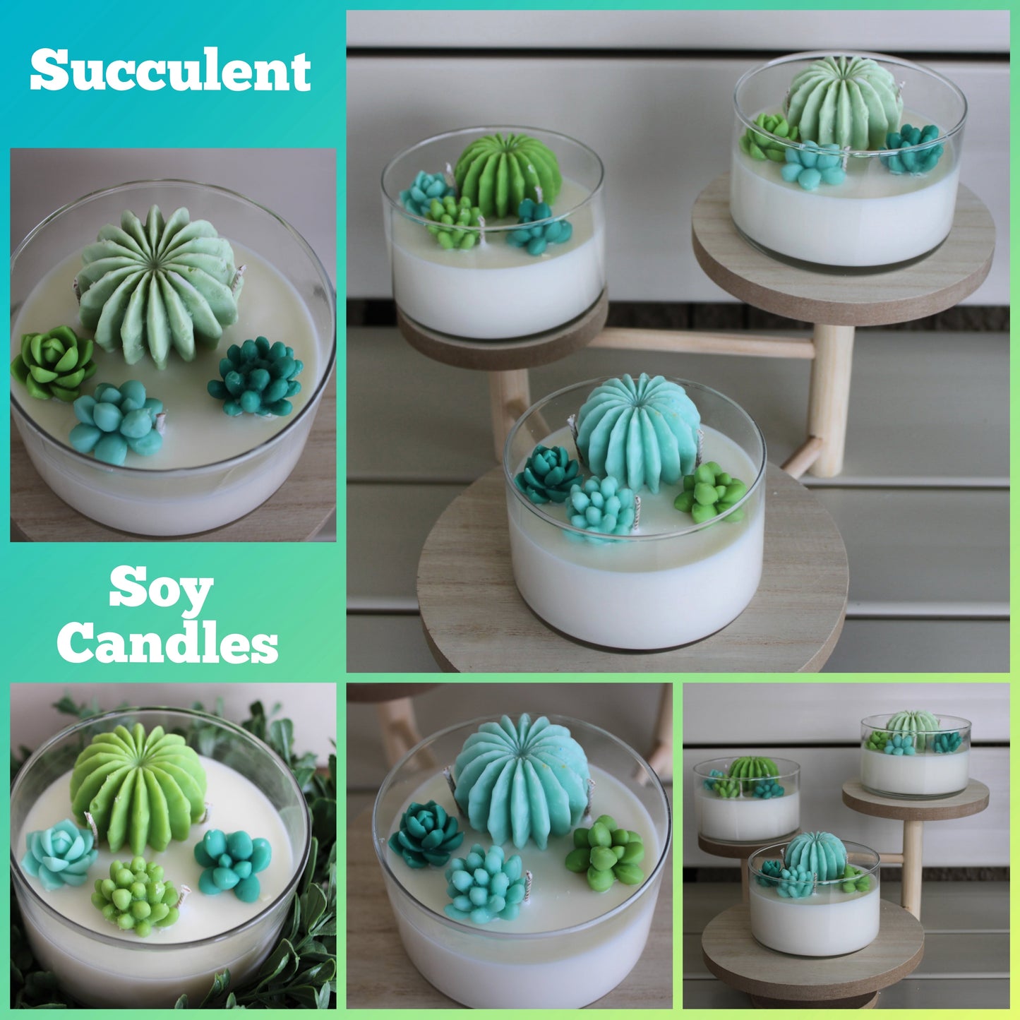 Succulent Garden Soy Wax Candle