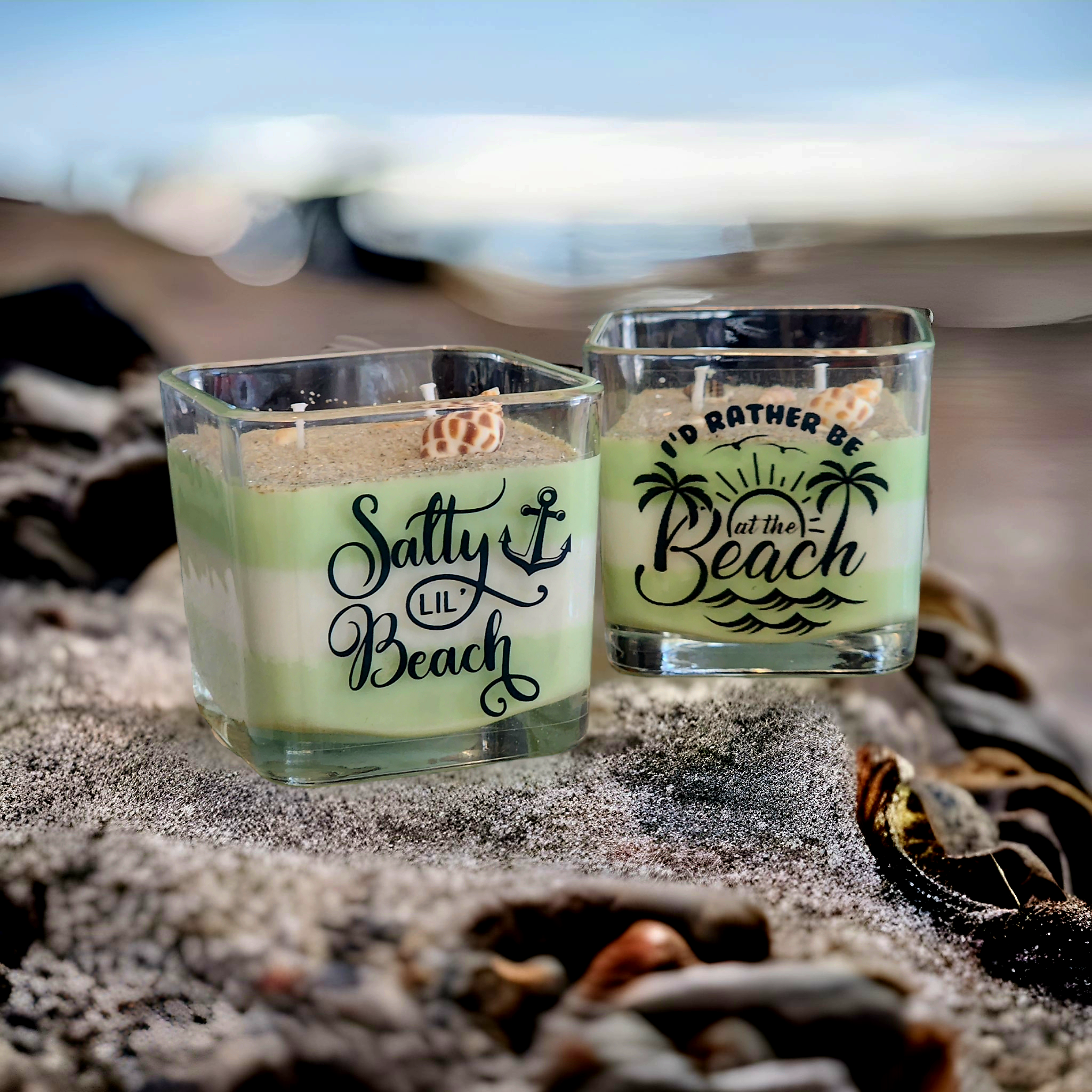 Beach Theme scented soy wax candle