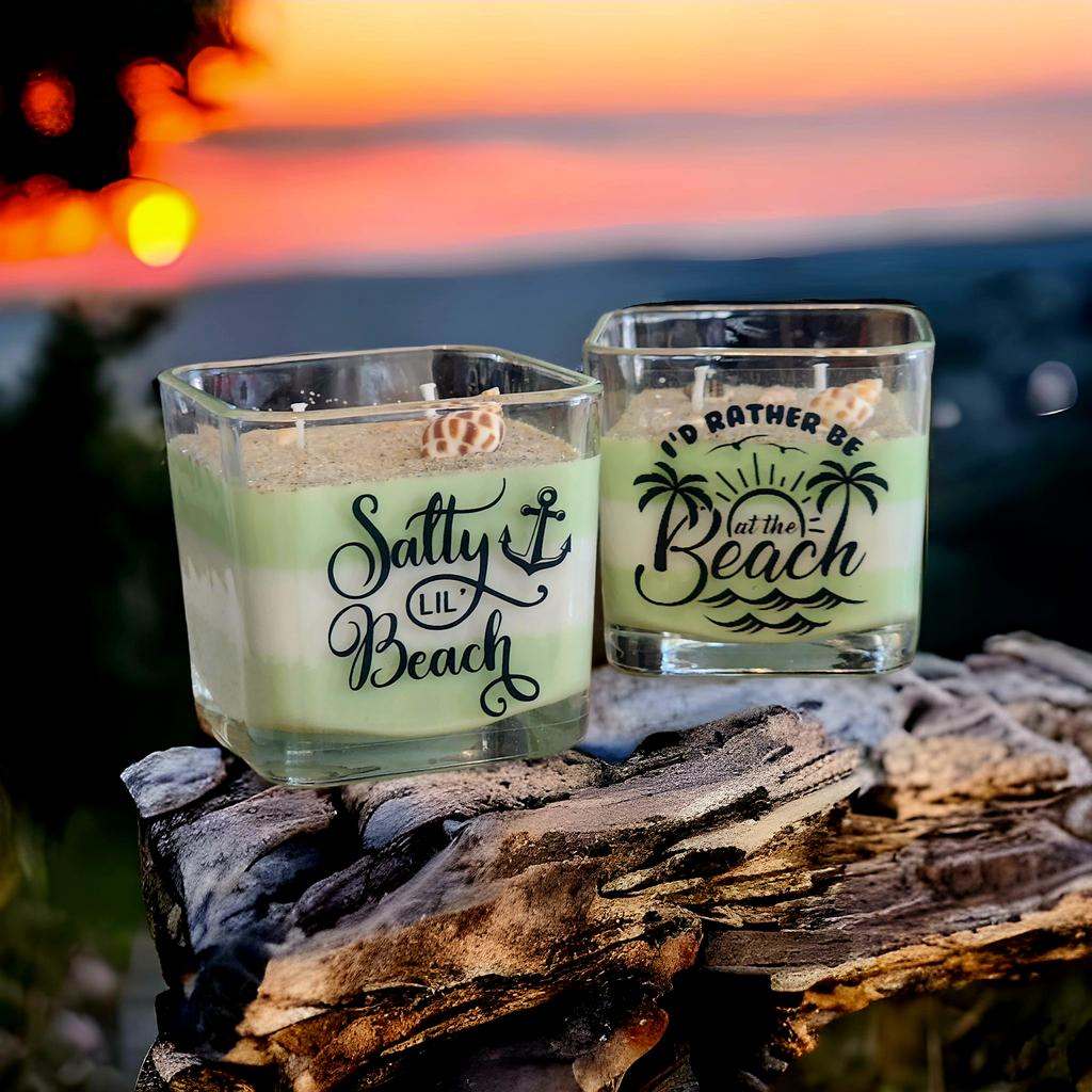 Beach Theme scented soy wax candle