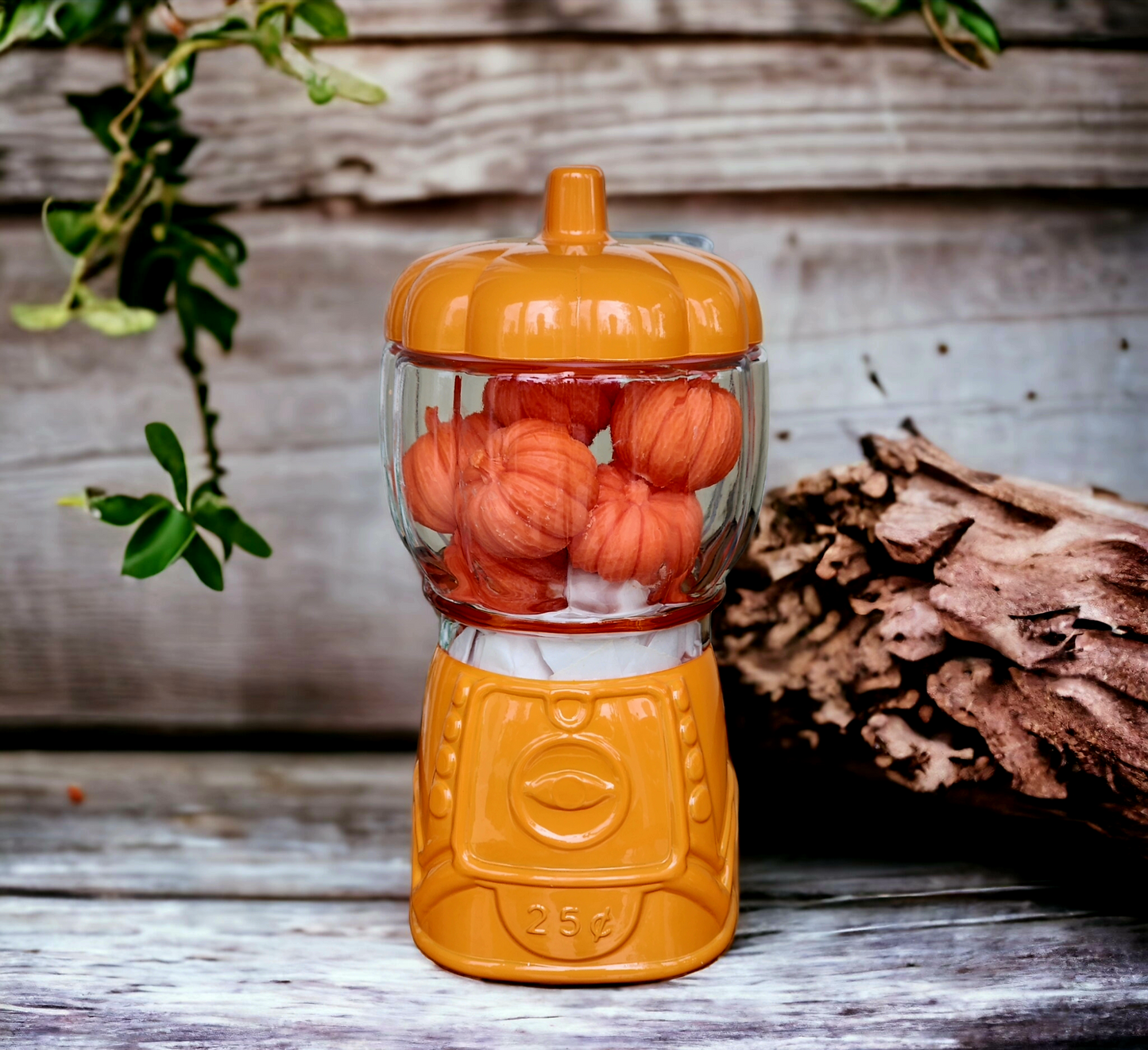 Pumpkin Wax Melts In Decorative Gumball Pumpkin Shaped Container