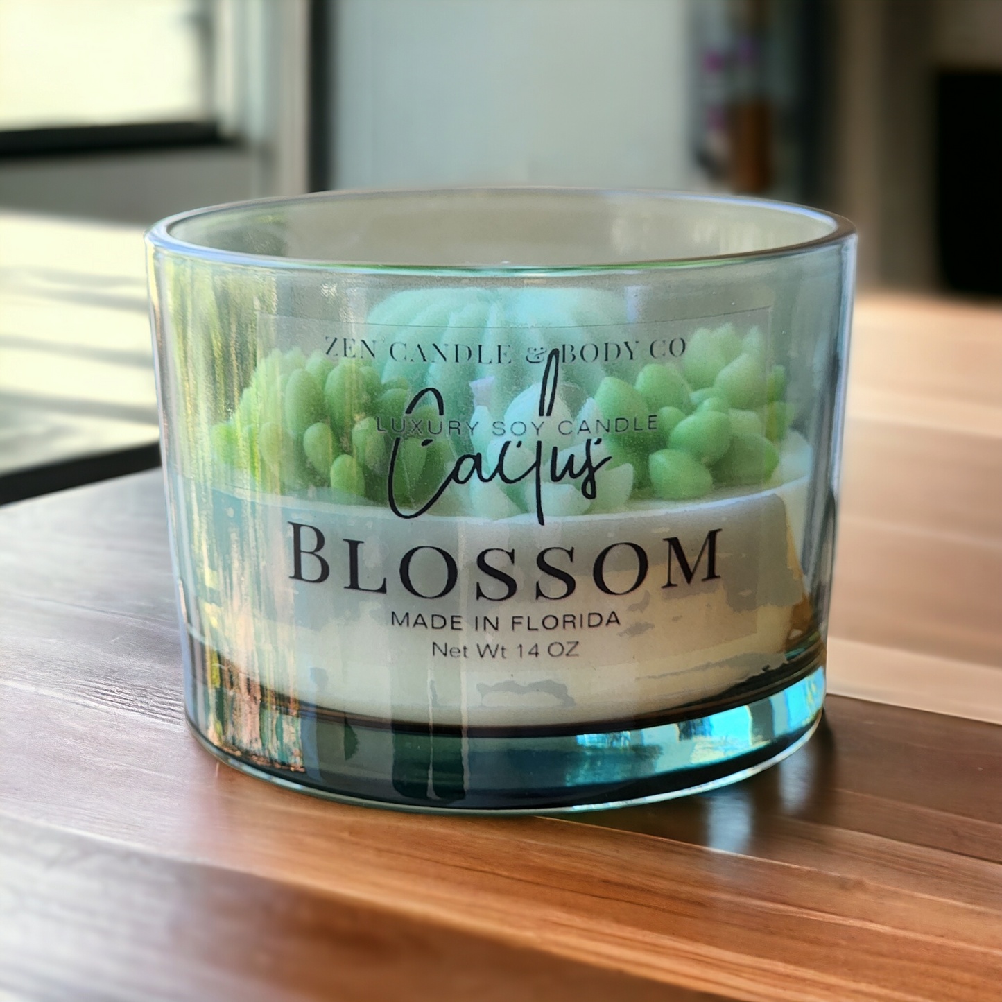 Succulent Scented Soy Wax Candle (Green)