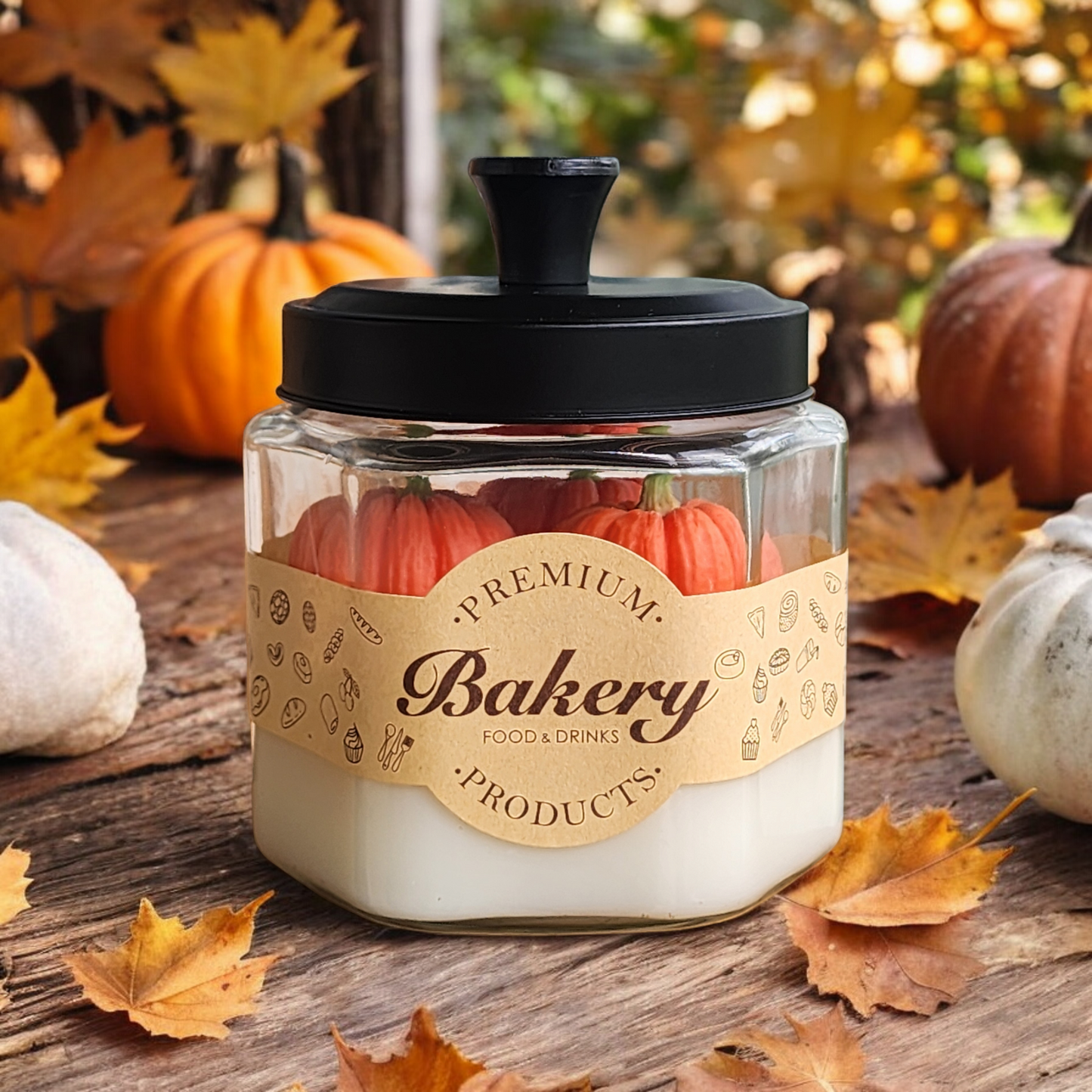 Hexagon Jar Fall Themed Soy Wax Candle