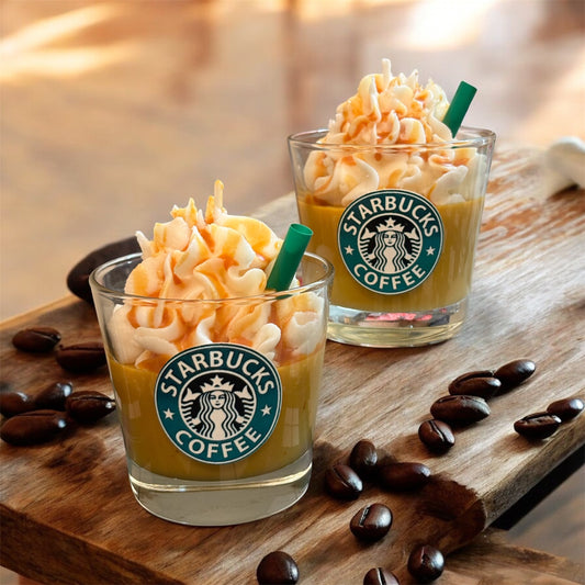 Cafe themed scented soy wax candle