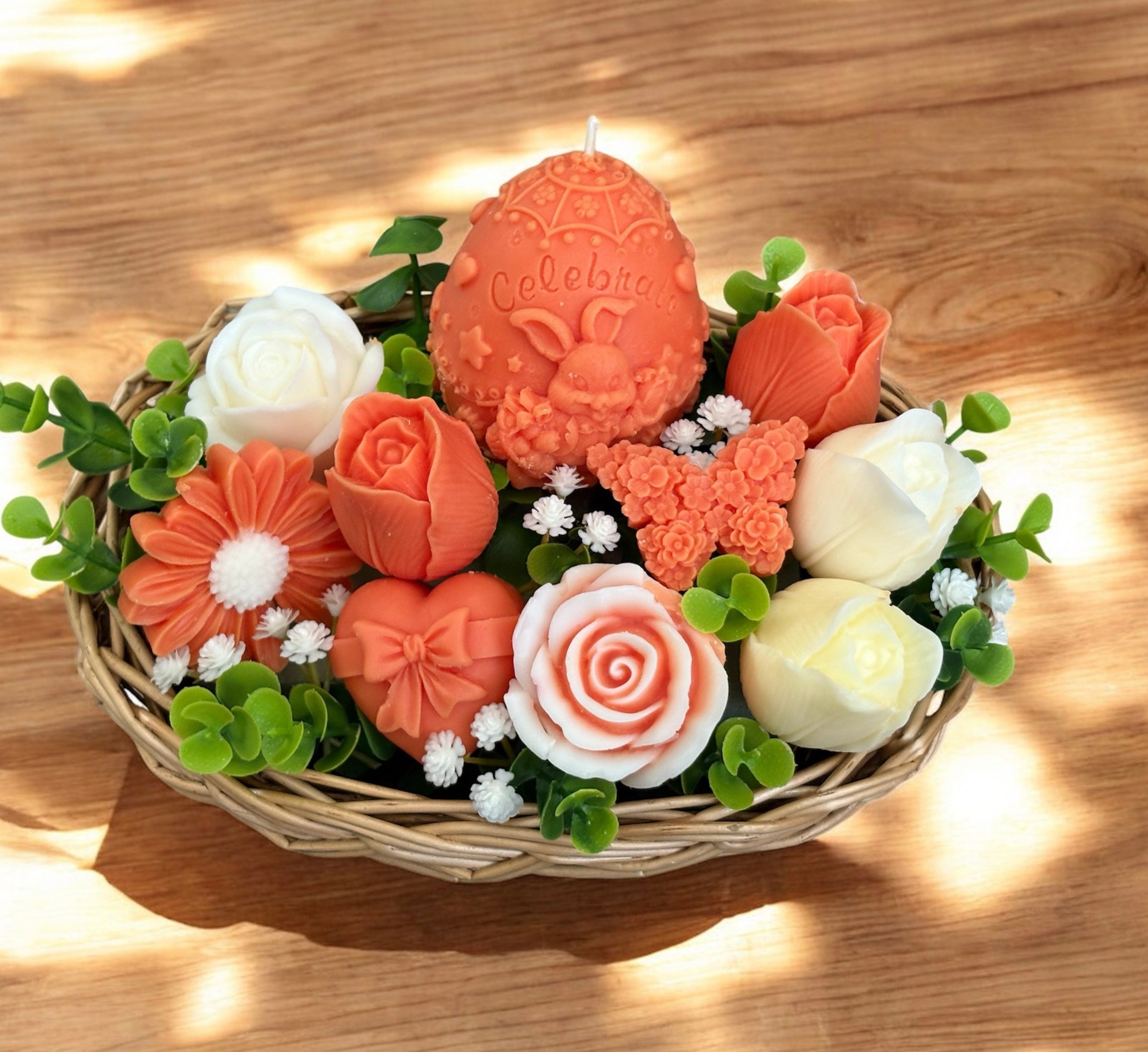 Bouquet Soy Wax Candles/Wax Melts In Gift Basket