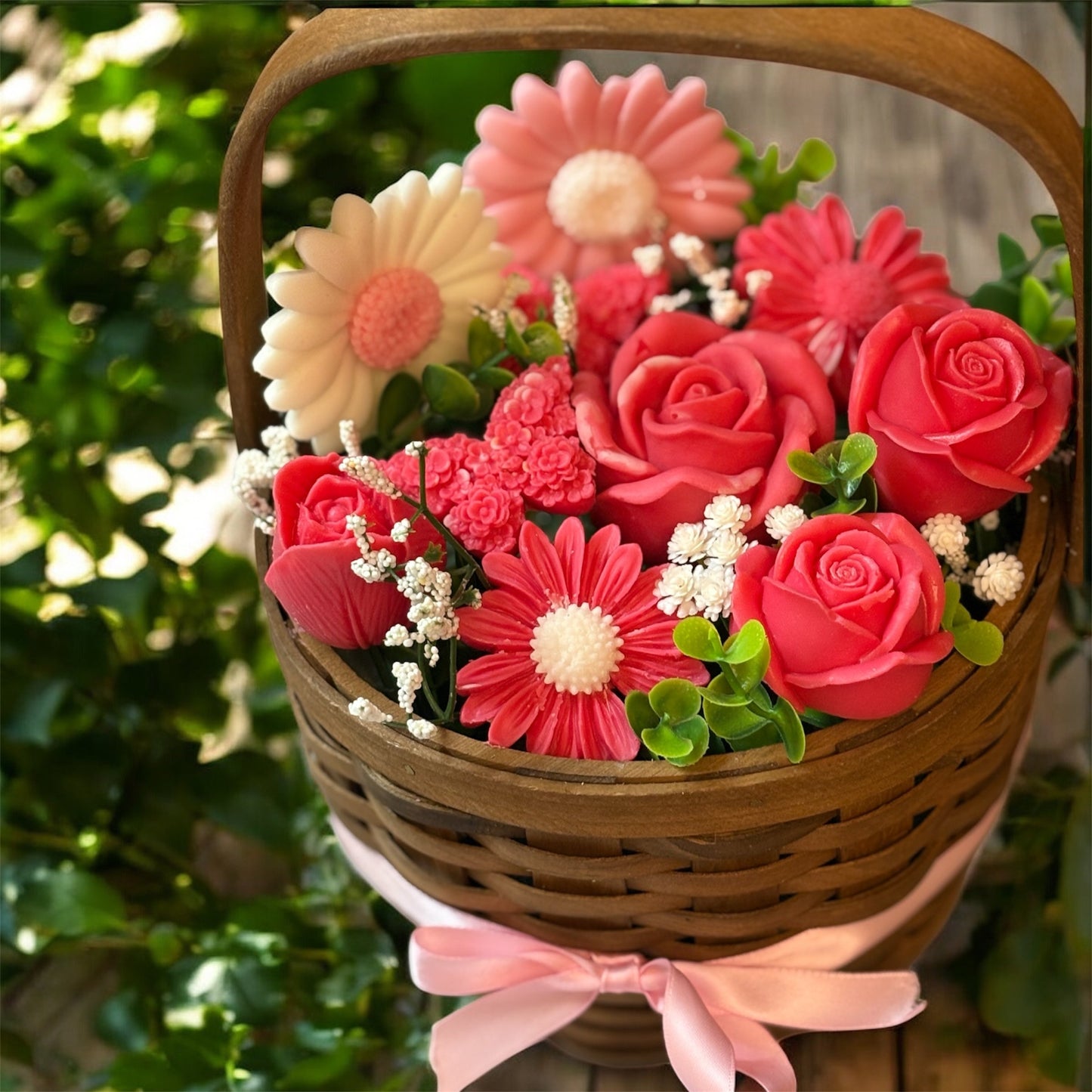 Bouquet Soy Wax Candles/Wax Melts In Gift Basket