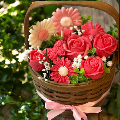 Bouquet Soy Wax Candles/Wax Melts In Gift Basket