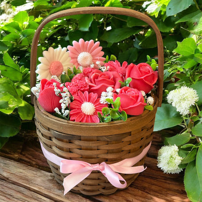 Bouquet Soy Wax Candles/Wax Melts In Gift Basket