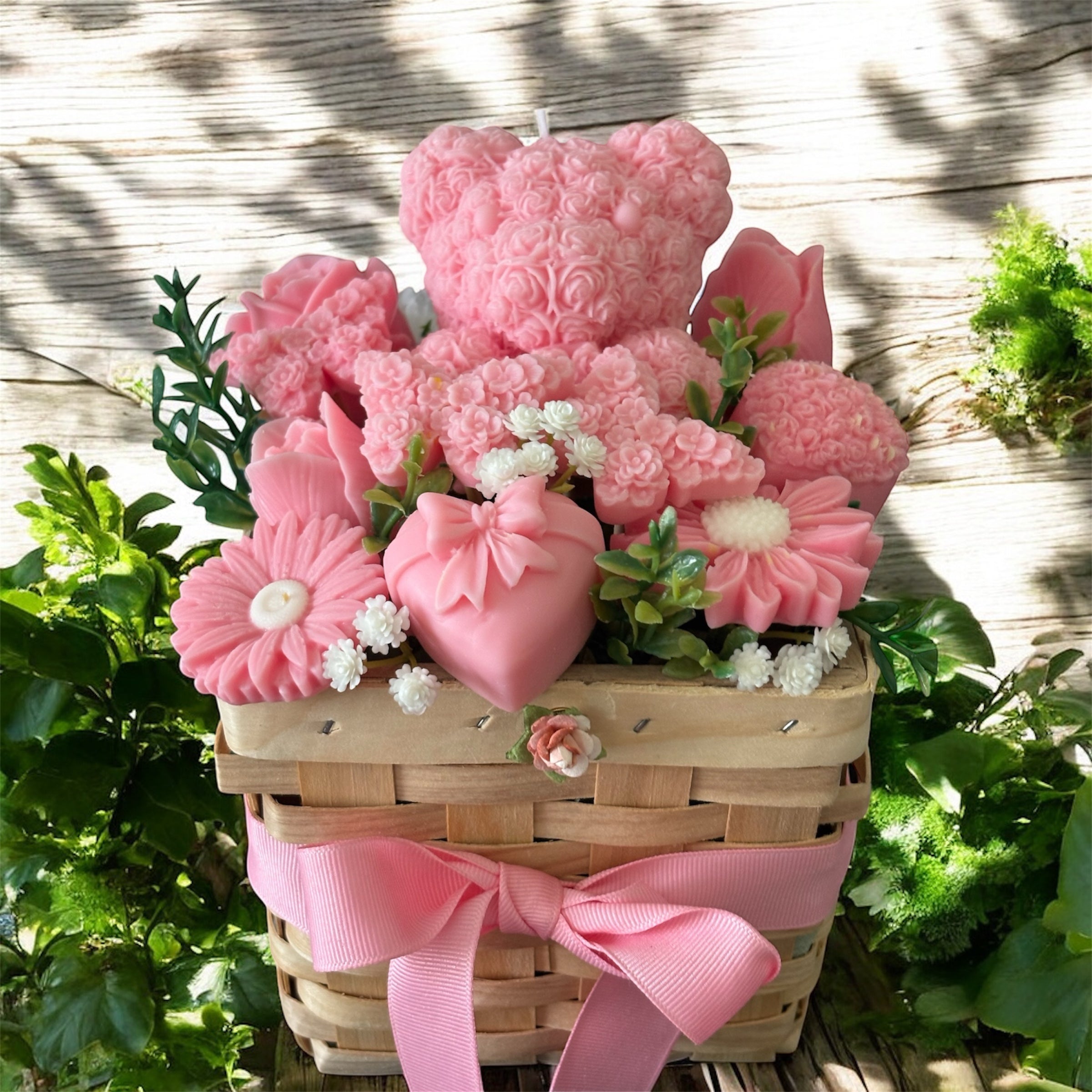 Bouquet Soy Wax Candles/Wax Melts In Gift Basket