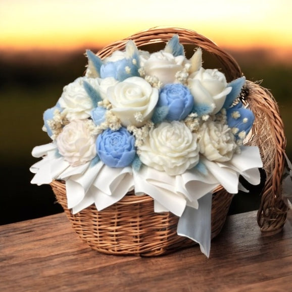 Bouquet Soy Wax Candles/Wax Melts In Gift Basket