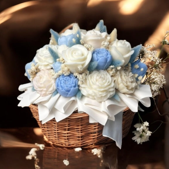 Bouquet Soy Wax Candles/Wax Melts In Gift Basket