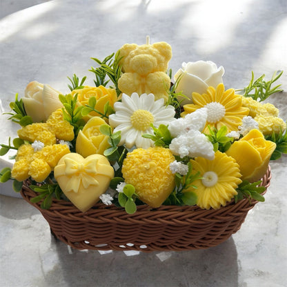 Bouquet Soy Wax Candles/Wax Melts In willow basket