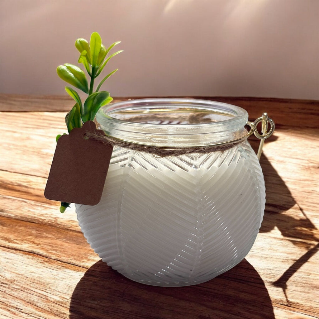 Elegant Soy Wax Candle with Gold Handle