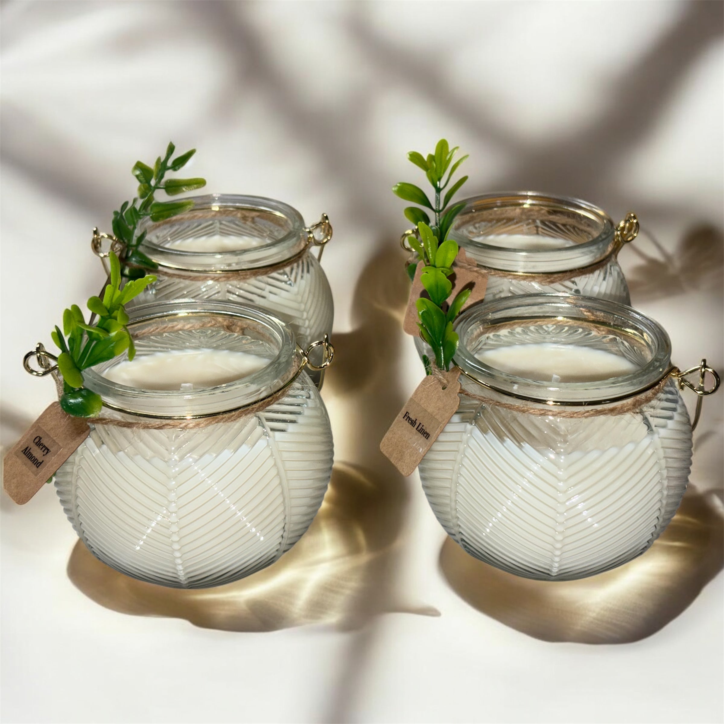 Elegant Soy Wax Candle with Gold Handle