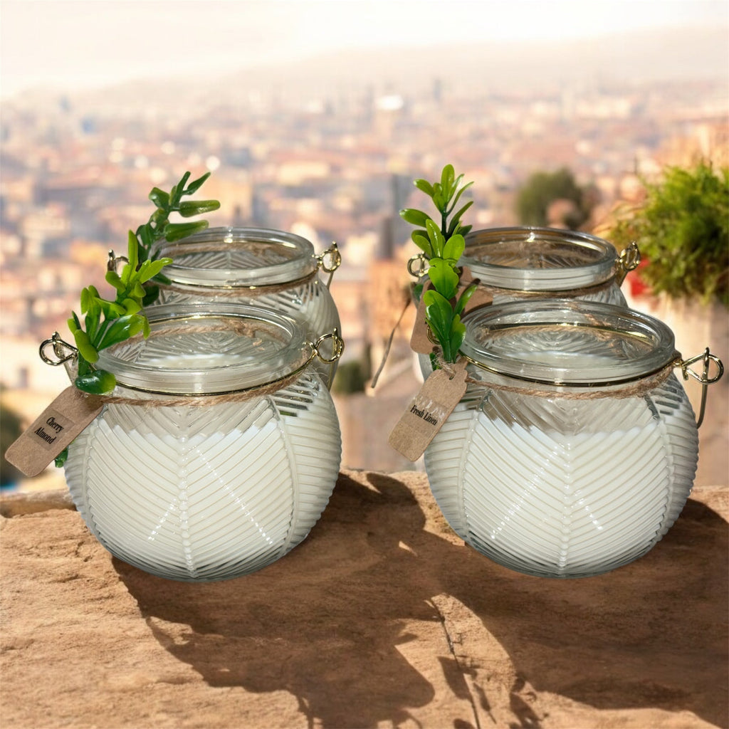 Elegant Soy Wax Candle with Gold Handle