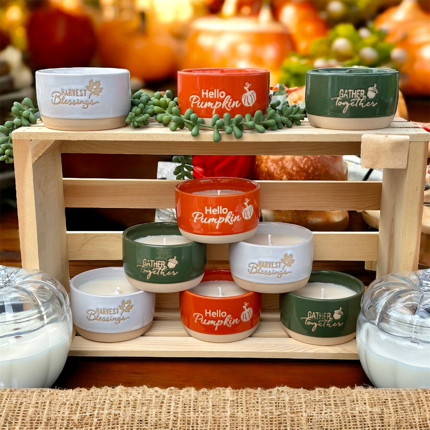 Fall Ceramic Jar Candles