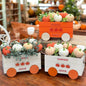 Pumpkin Patch Wagon Decor | Rustic Fall Pumpkin Centerpiece | Farmhouse Autumn Table Decor | Thanksgiving Tray Decoration | Cozy Seasonal Home Accent