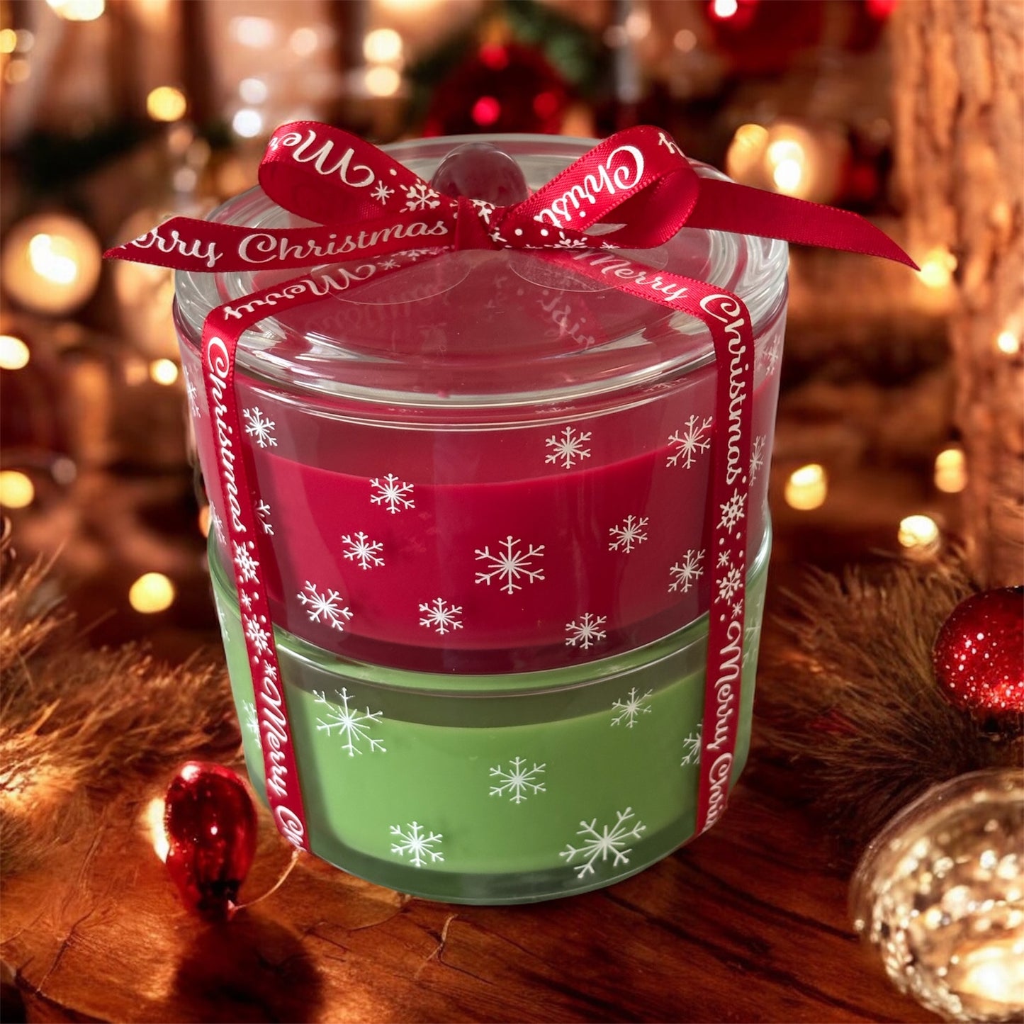 Two-Layer Holiday Bliss Soy Candle
