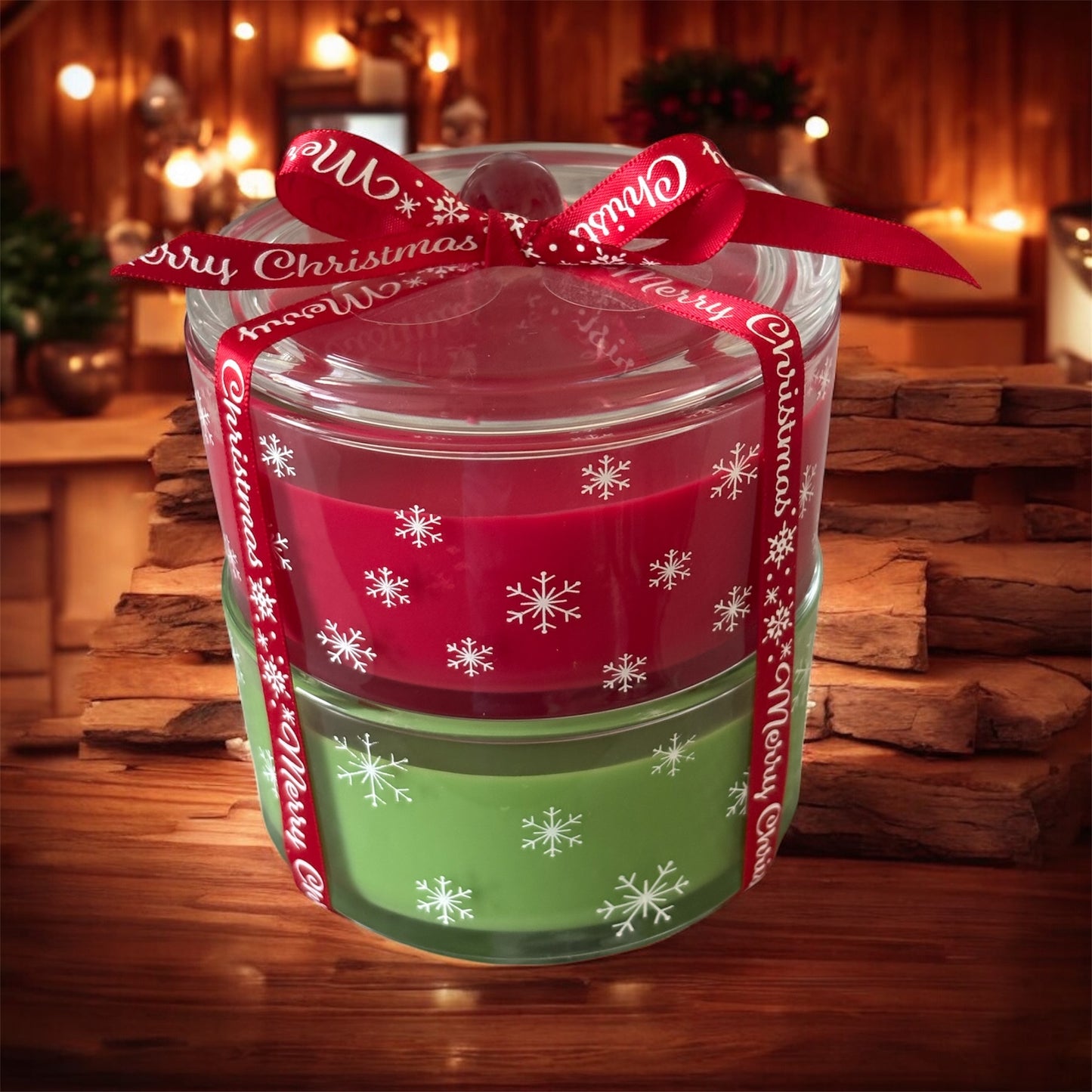Two-Layer Holiday Bliss Soy Candle
