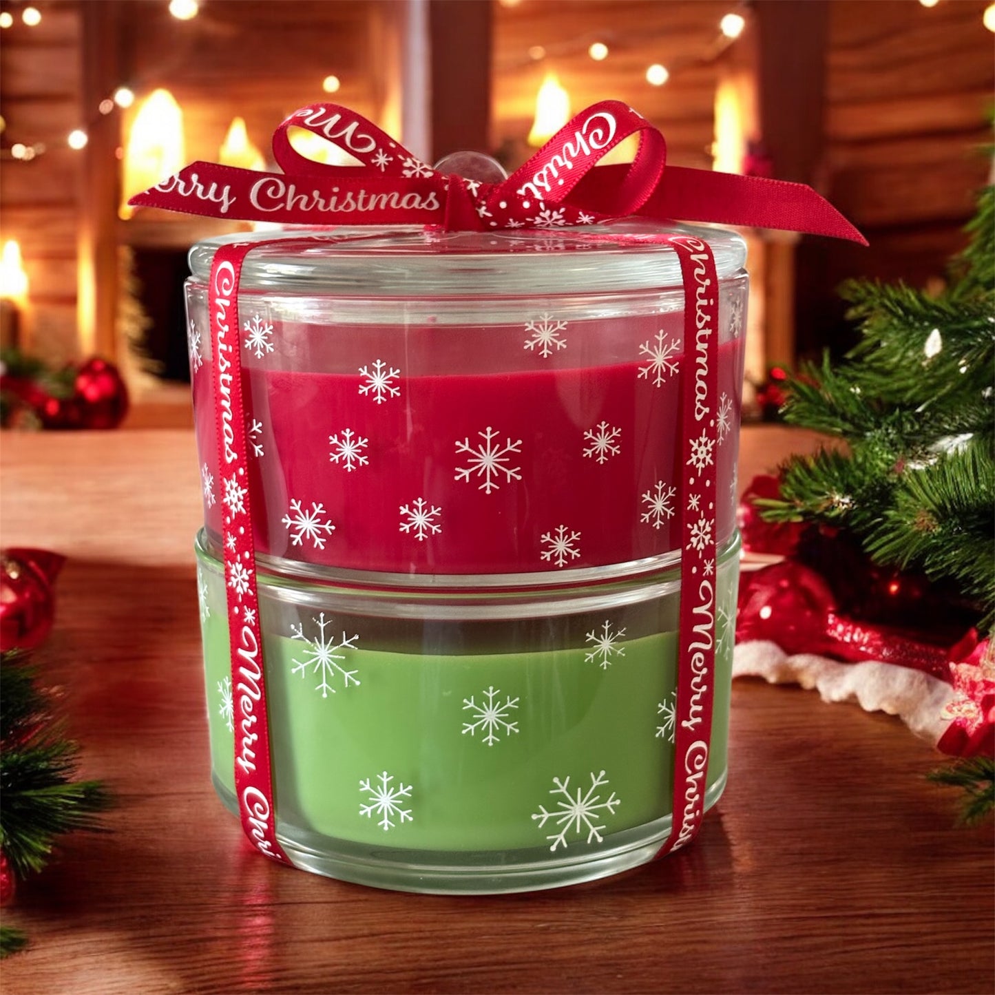 Two-Layer Holiday Bliss Soy Candle