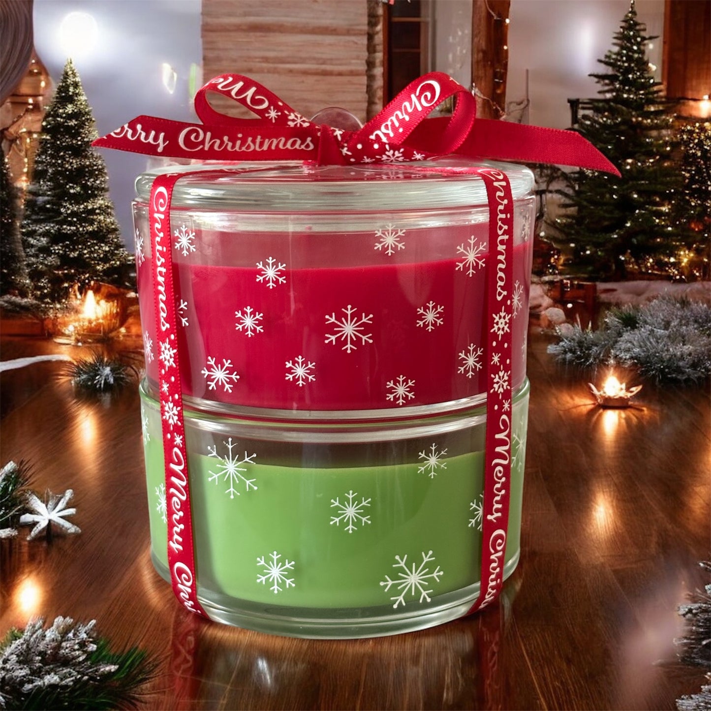 Two-Layer Holiday Bliss Soy Candle