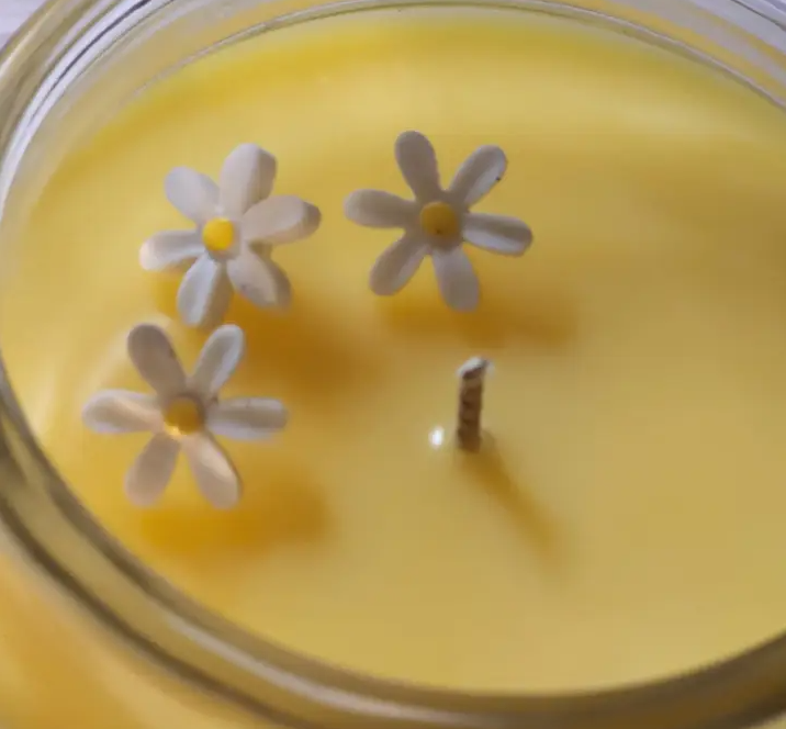 Daisy Soy Wax Candle With Cork Lid and Handle