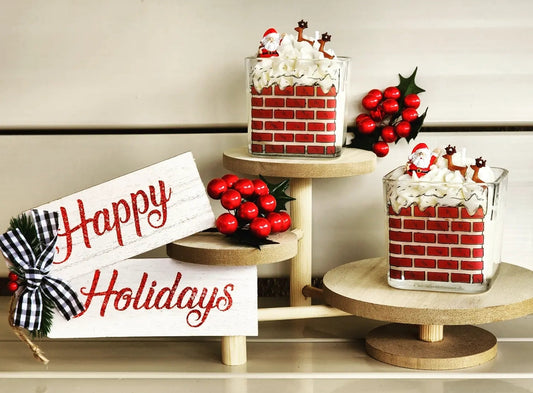 Santa reindeers soy wax candle
