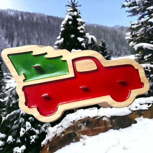 Wooden Holiday Truck Soy Wax Candle (Red)