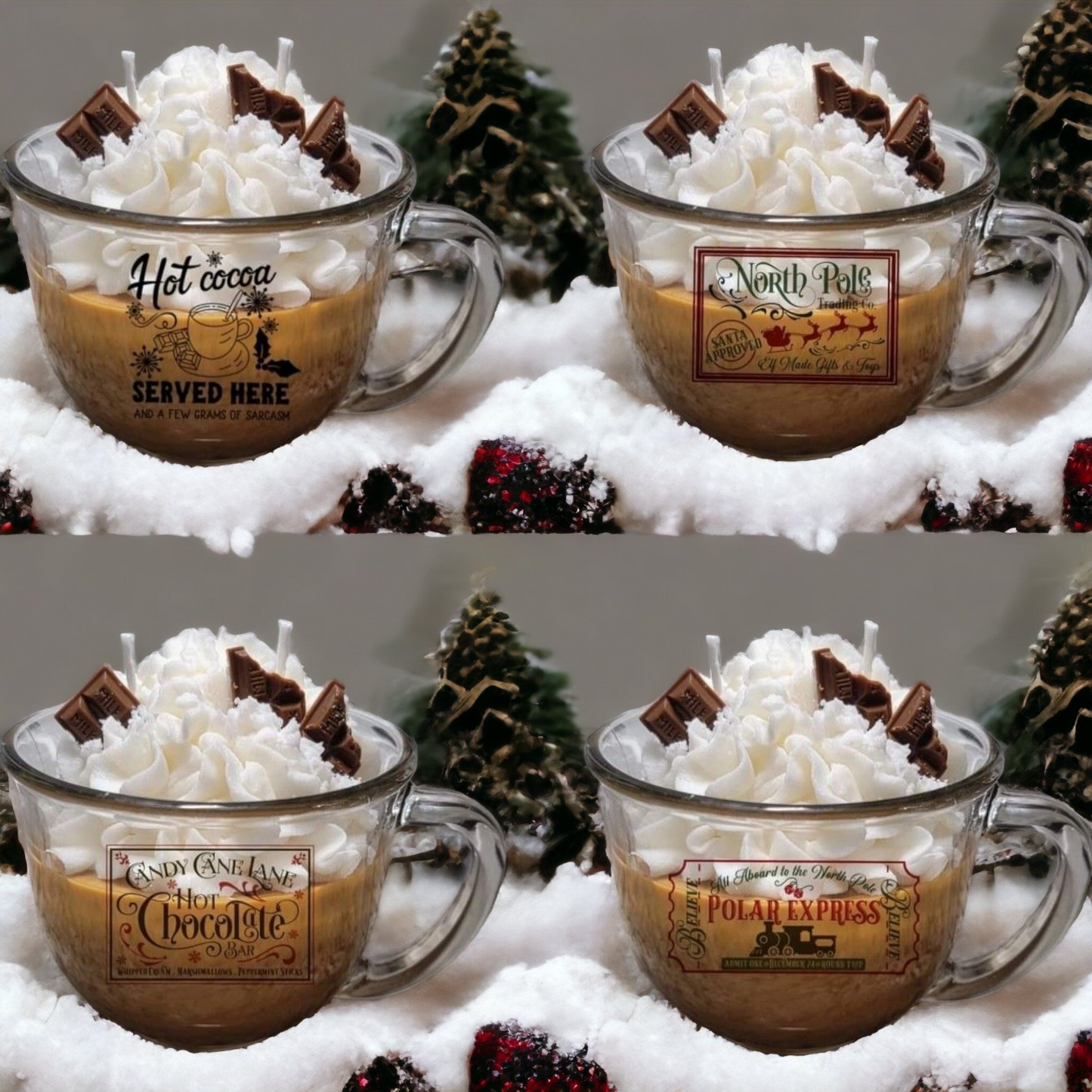 Hot Cocoa theme scented soy wax candle